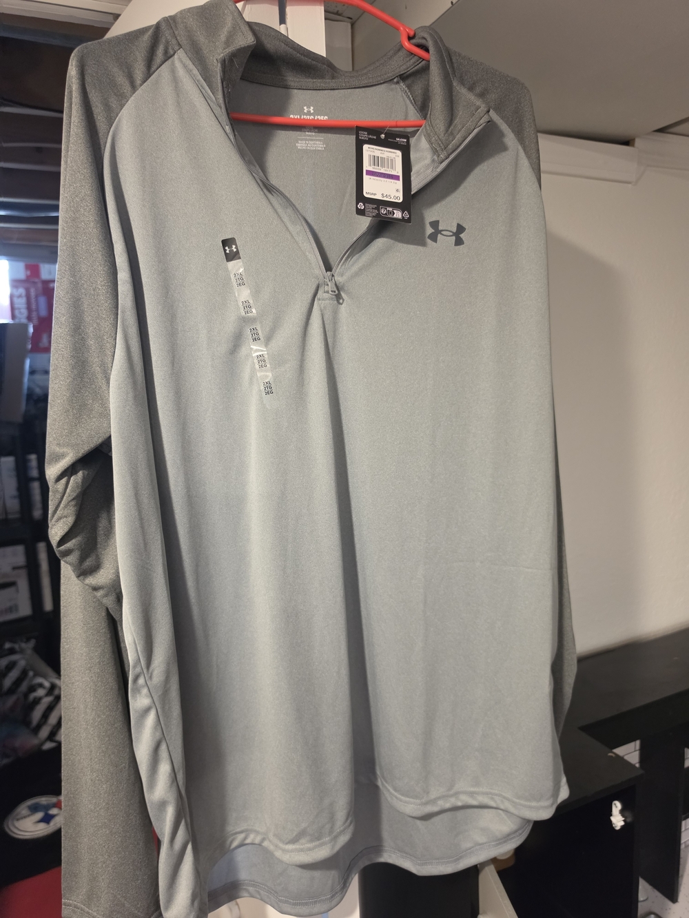 Under Armour Men’s Light Gray 1/4 Zip Athletic Pullover